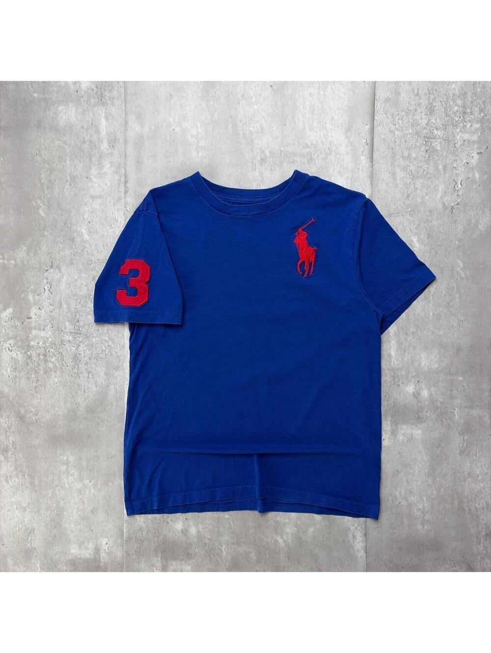 Y2K Blue Polo Ralph Lauren Grunge Big Pony Skater T-Shirt